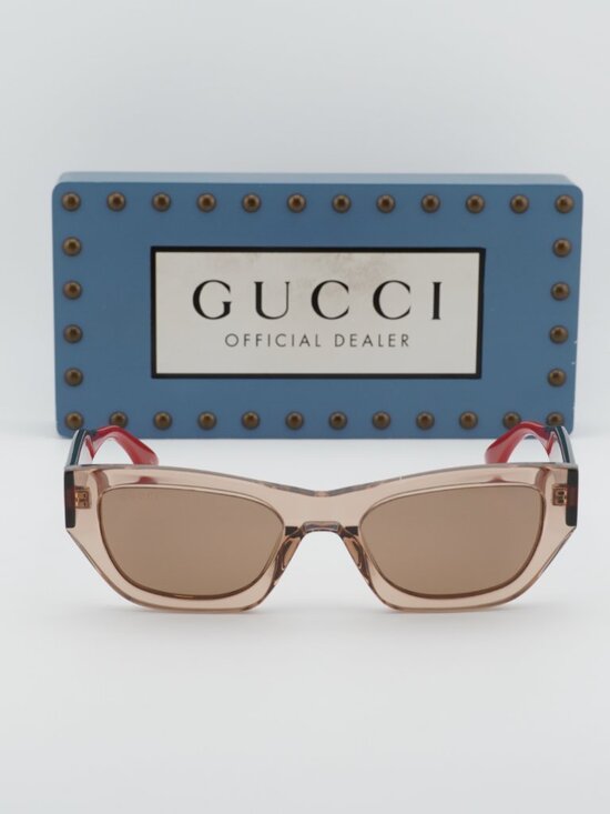 Gucci GG2116S 004 Cat Eye Sunglasses – Transparent Brown / Brown main image 11